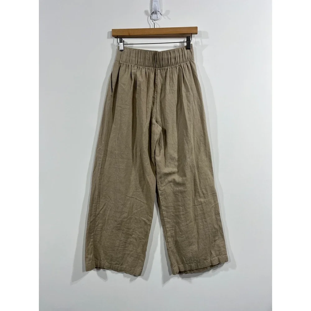 Abercrombie Fitch Linen Blend Wide Leg Coastal Pants Womens XS Old Money Resort - Picture 3 of 14